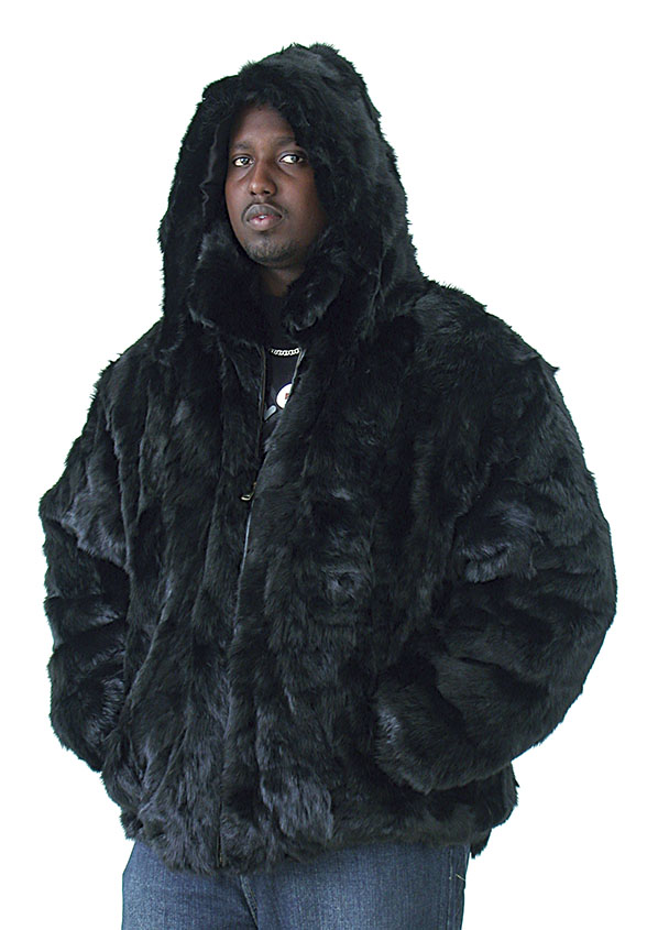 Winter Fur Black Pieces Mink Jacket With Detachable Hood M03R02BK.